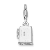 Amore La Vita Sterling Silver Rhodium-plated Polished 3-D Slot Machine Charm with Fancy Lobster Clasp view 3