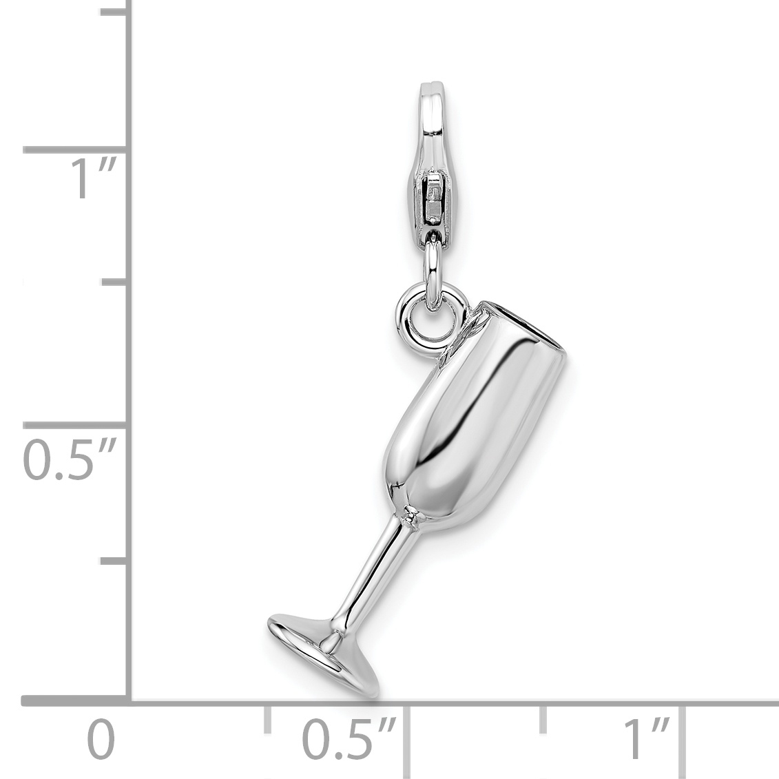 Amore La Vita silber poliert 3-D emailliert rot Weinglas Charm mit ausgefallenen Lobs - Bild 4 von 4