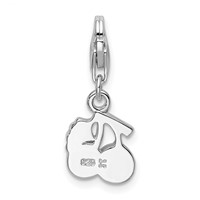 Sterling Silver Rhodium-plated Crystal Cherries W Lobster Clasp Charm view 3