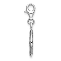 Amore La Vita Sterling Silver Rhodium-plated Polished 3-D Yellow Enameled Lemon Slice Charm with Fancy Lobster Clasp view 2