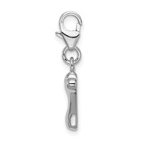 Amore La Vita Sterling Silver Rhodium-plated Polished Dog Bone Charm with Fancy Lobster Clasp view 2