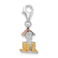 Amore La Vita Sterling Silver Rhodium-plated Polished 3-D Enameled Well Charm with Fancy Lobster Clasp view 2