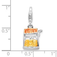 Amore La Vita Sterling Silver Rhodium-plated Polished 3-D Enameled Well Charm with Fancy Lobster Clasp view 5
