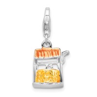 Amore La Vita Sterling Silver Rhodium-plated Polished 3-D Enameled Well Charm with Fancy Lobster Clasp view 1