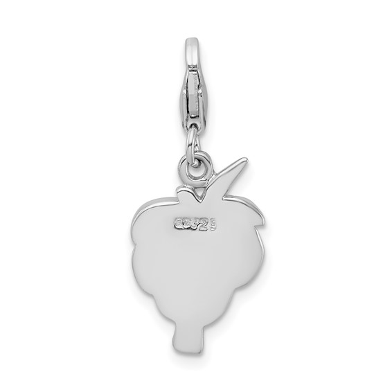 Amore La Vita Sterling Silver Rhodium-plated Polished Crystal Palm Tree Charm with Fancy Lobster Clasp