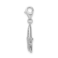 Amore La Vita Sterling Silver Rhodium-plated Polished Starfish Charm with Fancy Lobster Clasp view 2