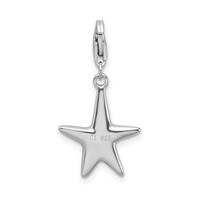 Amore La Vita Sterling Silver Rhodium-plated Polished Starfish Charm with Fancy Lobster Clasp view 3