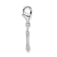 Amore La Vita Sterling Silver Rhodium-plated Polished 3-D Anchor Charm with Fancy Lobster Clasp view 2