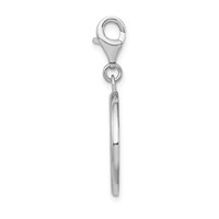 Amore La Vita Sterling Silver Rhodium-plated Polished Peace Sign Charm with Fancy Lobster Clasp view 2