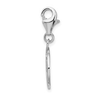 Amore La Vita Sterling Silver Rhodium-plated Polished Love in Open Circle Charm with Fancy Lobster Clasp view 2
