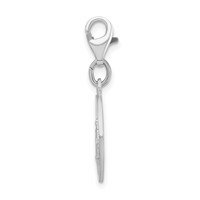 Amore La Vita Sterling Silver Rhodium-plated Polished Miraculous Medal Charm with Fancy Lobster Clasp view 2
