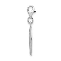 Amore La Vita Sterling Silver Rhodium-plated Polished Miraculous Medal Charm with Fancy Lobster Clasp view 2