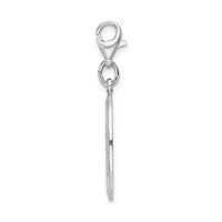 Amore La Vita Sterling Silver Rhodium-plated Polished Saint Christopher Medal Charm with Fancy Lobster Clasp view 2