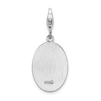Amore La Vita Sterling Silver Rhodium-plated Polished Saint Christopher Medal Charm with Fancy Lobster Clasp view 3