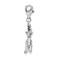 Amore La Vita Sterling Silver 3-D Polished Reindeer Charm with Fancy Lobster Clasp view 2