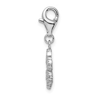 Amore La Vita Sterling Silver Rhodium-plated Polished CZ Snowflake Charm with Fancy Lobster Clasp view 2