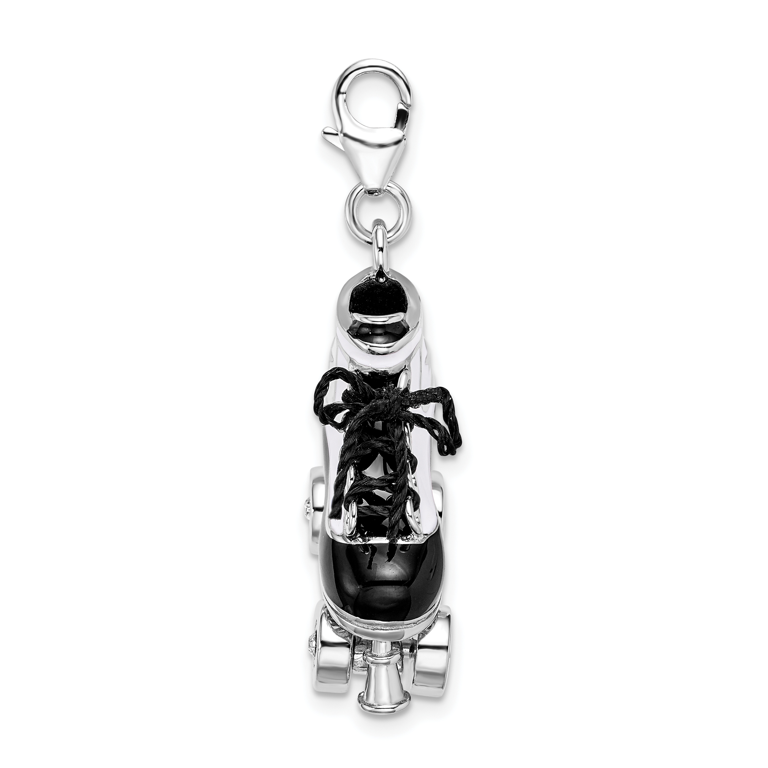 Amore La Vita Sterling Silver 3-D Enameled House Clock with Lobster Clasp Charm
