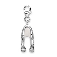 Amore La Vita Sterling Silver Rhodium-plated Polished 3-D Enameled Saddle Charm with Fancy Lobster Clasp view 2