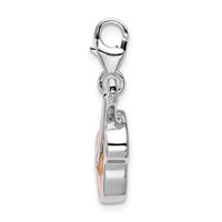Amore La Vita Sterling Silver Rhodium-plated Polished 3-D Enameled Guitar Charm with Fancy Lobster Clasp view 2