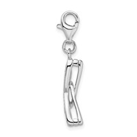 Amore La Vita Sterling Silver Rhodium-plated Polished 3-D Enameled Sunglass Charm with Fancy Lobster Clasp view 2