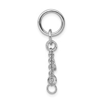 Amore La Vita Sterling Silver Rhodium-plated Polished Circle Pendant with Cable Chain Dangles Charm Carrier view 2