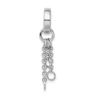 Amore La Vita Sterling Silver Rhodium-plated Polished Circle Pendant with Cable Chain Dangles Charm Carrier view 3