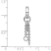 Amore La Vita Sterling Silver Rhodium-plated Polished Circle Pendant with Cable Chain Dangles Charm Carrier view 4