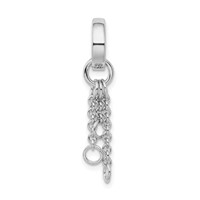 Amore La Vita Sterling Silver Rhodium-plated Polished Circle Pendant with Cable Chain Dangles Charm Carrier view 1