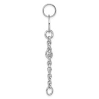 Amore La Vita Sterling Silver Rhodium-plated Polished Circle Pendant with Cable Chain Dangles Charm Carrier view 2