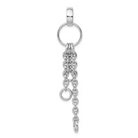 Amore La Vita Sterling Silver Rhodium-plated Polished Circle Pendant with Cable Chain Dangles Charm Carrier view 3