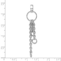 Amore La Vita Sterling Silver Rhodium-plated Polished Circle Pendant with Cable Chain Dangles Charm Carrier view 4