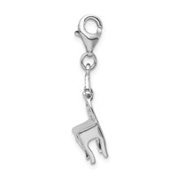 Amore La Vita Sterling Silver Rhodium-plated 3-D Polished Enameled Vanity Charm with Fancy Lobster Clasp view 2