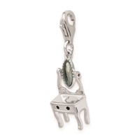 Amore La Vita Sterling Silver Rhodium-plated 3-D Polished Enameled Vanity Charm with Fancy Lobster Clasp view 4