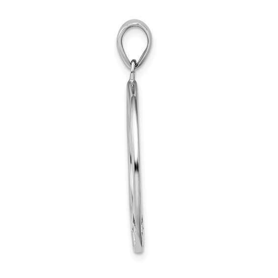 Amore La Vita Sterling Silver Rhodium-plated Polished Oval Shaped Charm Carrier Pendant