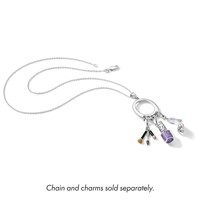 Amore La Vita Sterling Silver Rhodium-plated Polished Oval Shaped Charm Carrier Pendant view 5