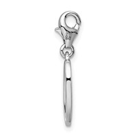 Amore La Vita Sterling Silver Rhodium-plated Polished Number 0 Charm with Fancy Lobster Clasp view 2