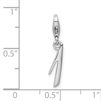 Amore La Vita Sterling Silver Rhodium-plated Polished Number 1 Charm with Fancy Lobster Clasp view 4