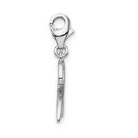 Amore La Vita Sterling Silver Rhodium-plated Polished Number 2 Charm with Fancy Lobster Clasp view 2
