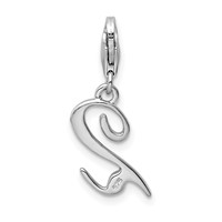 Amore La Vita Sterling Silver Rhodium-plated Polished Number 2 Charm with Fancy Lobster Clasp view 3