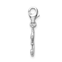 Amore La Vita Sterling Silver Rhodium-plated Polished Number 3 Charm with Fancy Lobster Clasp view 2