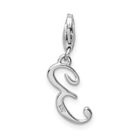 Amore La Vita Sterling Silver Rhodium-plated Polished Number 3 Charm with Fancy Lobster Clasp view 3