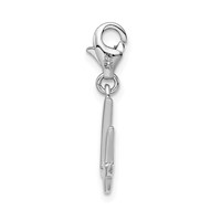 Amore La Vita Sterling Silver Rhodium-plated Polished Number 4 Charm with Fancy Lobster Clasp view 2