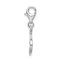 Amore La Vita Sterling Silver Rhodium-plated Polished Number 5 Charm with Fancy Lobster Clasp view 2