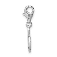 Amore La Vita Sterling Silver Rhodium-plated Polished Number 6 Charm with Fancy Lobster Clasp view 2