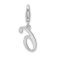 Amore La Vita Sterling Silver Rhodium-plated Polished Number 6 Charm with Fancy Lobster Clasp view 3