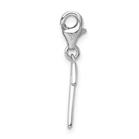 Amore La Vita Sterling Silver Rhodium-plated Polished Number 7 Charm with Fancy Lobster Clasp view 2