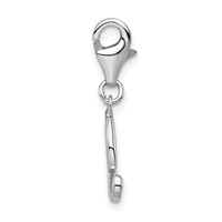 Amore La Vita Sterling Silver Rhodium-plated Polished Number 9 Charm with Fancy Lobster Clasp view 2