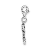 Amore La Vita Sterling Silver Rhodium-plated Polished 3-D Antiqued Palm Tree Charm with Fancy Lobster Clasp view 2