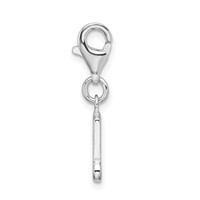 Amore La Vita Sterling Silver Rhodium-plated Polished Beamed Sixteenth Note Charm with Fancy Lobster Clasp view 2