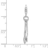 Amore La Vita Sterling Silver Rhodium-plated Polished 3-D Cutlery Charm with Fancy Lobster Clasp view 4